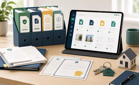 Rental property certificates and documents organised with a digital document library