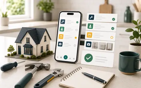 Rental property maintenance tasks, tools, inspection photos, and completion records